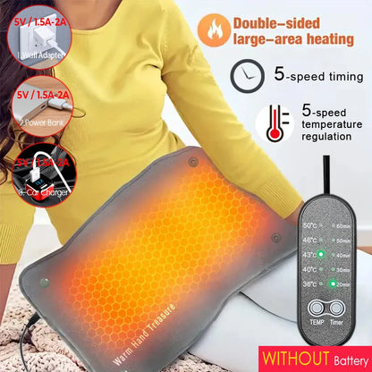 Graphene Quick-Heating Pad – Adjustable Temp & Timer, USB-Powered for Instant Comfort
