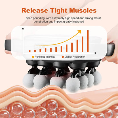 FlexiRelief™ 16-Head Fascia Massage Gun – High-Frequency Deep Tissue Body Massager