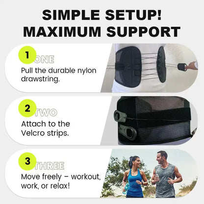 Adjustable Lumbar Support Belt with Double Pull Pulley