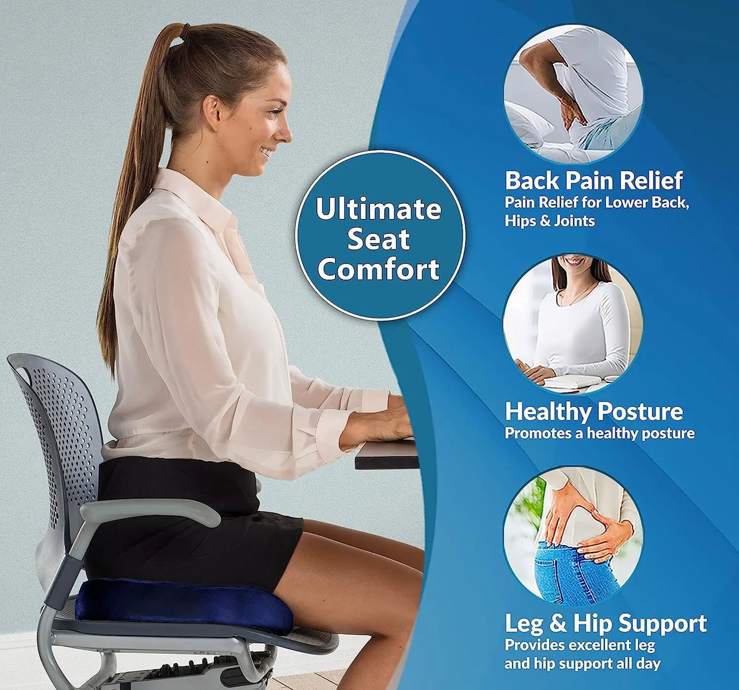 Gel & Memory Foam Coccyx Cushion