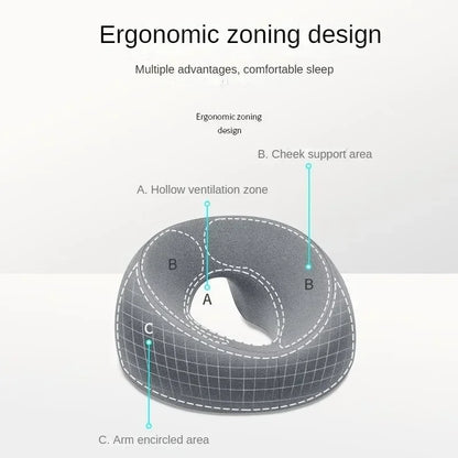 Ergonomic Lying Down Pillow – Memory Foam Face Rest Support for Massage, Spa, and Beauty Treatments