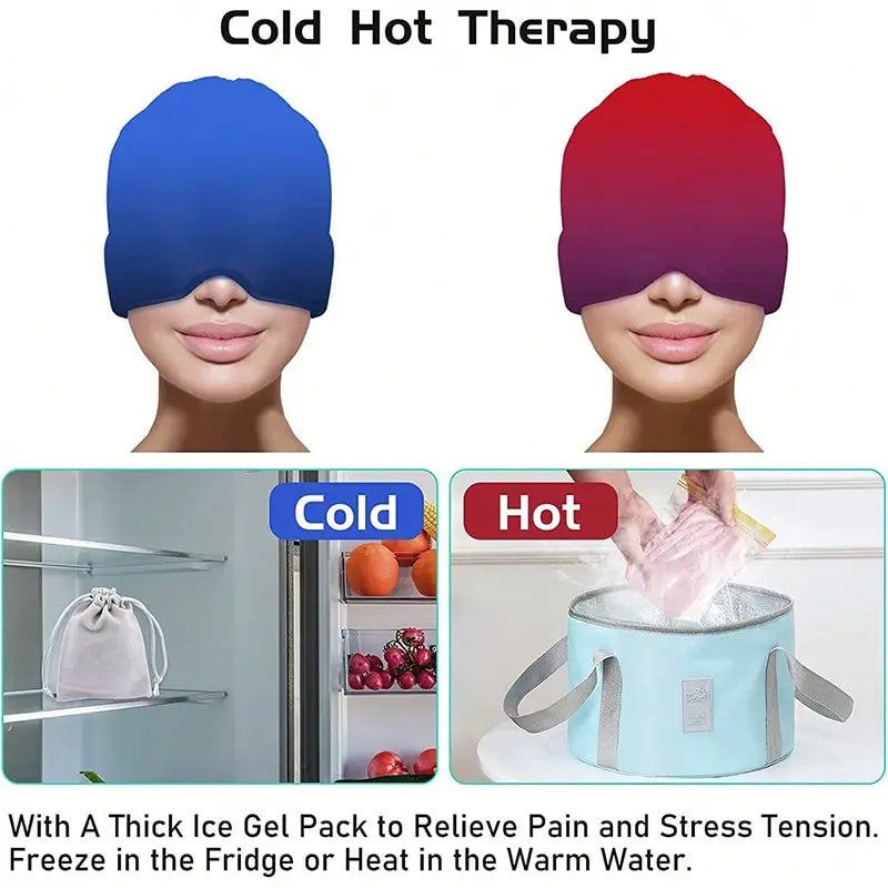 Gel Ice Migraine Relief Hat
