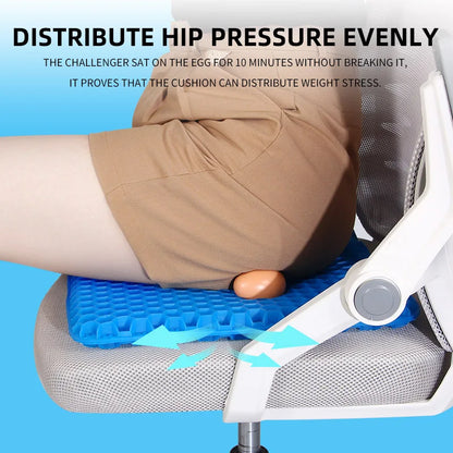 Gel Seat Cushion – Summer Breathable Honeycomb Design for Pressure Relief & Tailbone Pain Relief
