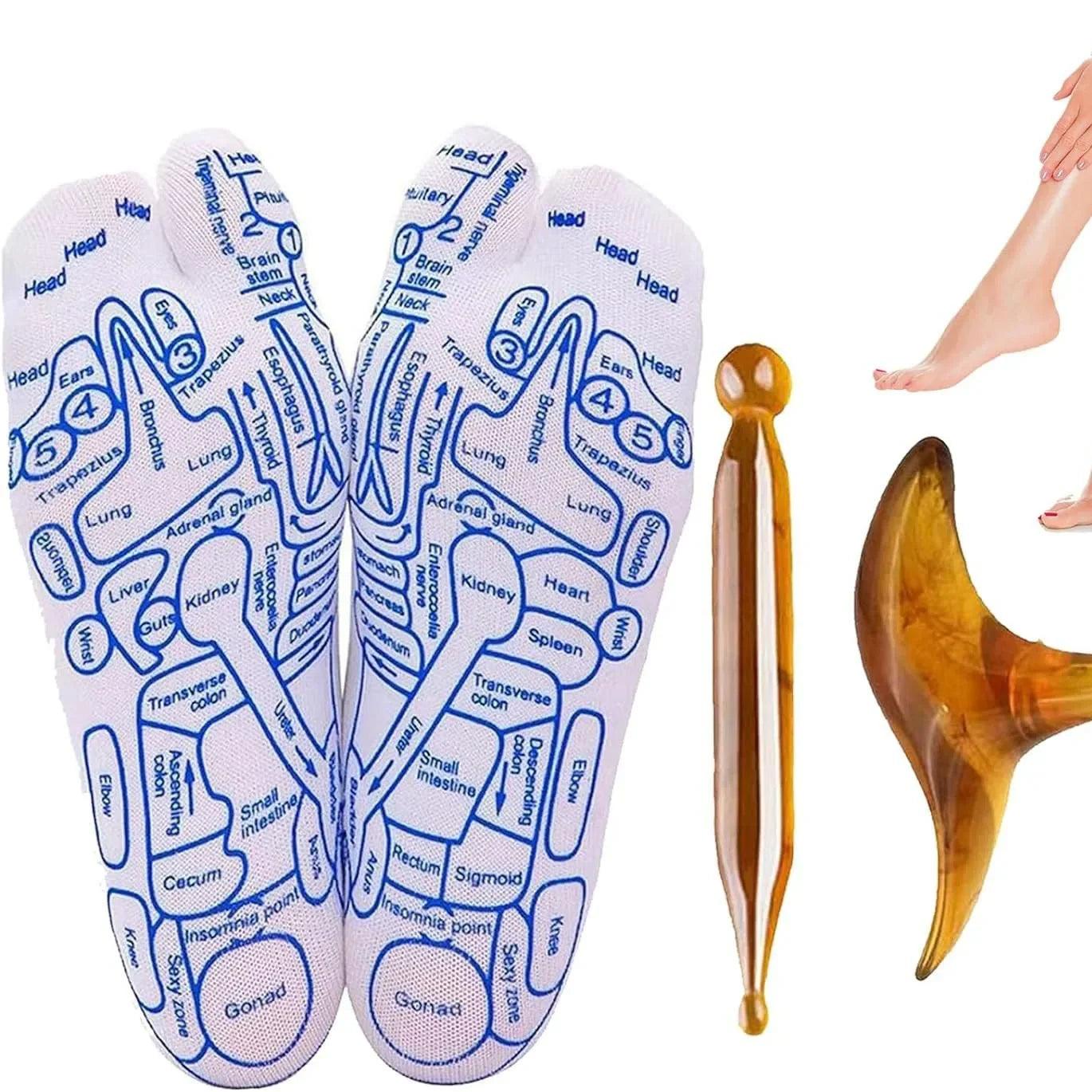 SoleEase™ Reflexology Socks – Acupressure Foot Map Socks for Stress Relief & Circulation