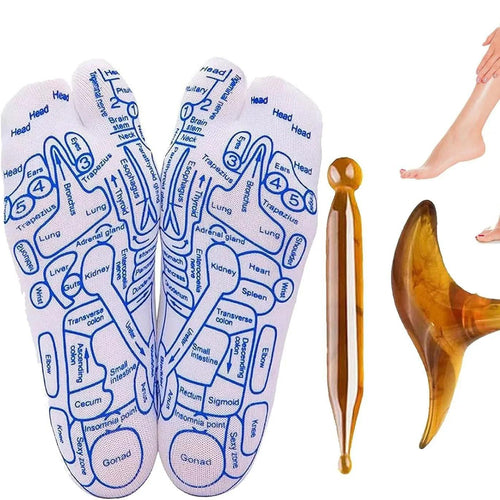 SoleEase™ Reflexology Socks – Acupressure Foot Map Socks for Stress Relief & Circulation