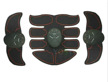 Zorelie.co abs stimulator for fast muscle toning with multiple black and red electrode pads for abdominal and arm muscles