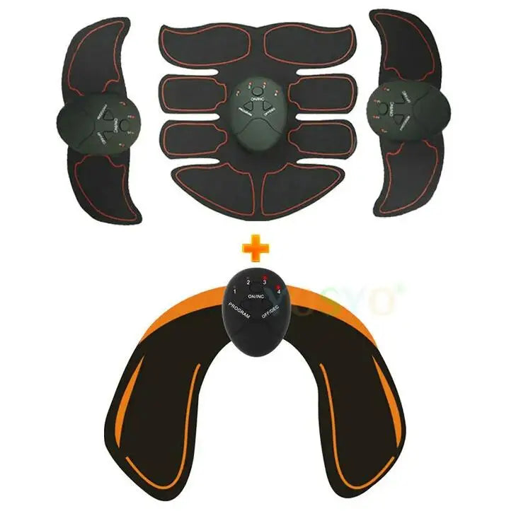 Abs stimulator for fast muscle toning with multiple electrode pads and remote control