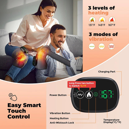 Zorelie advanced heat therapy device with easy smart touch control showing heating and vibration modes