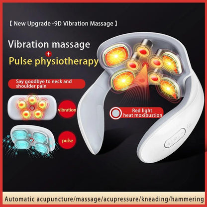 Zorelie advanced neck massager for pain relief with 9D vibration massage and pulse physiotherapy technology