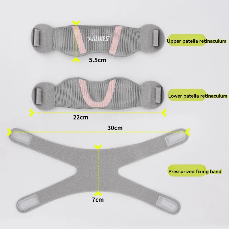 Zorelie.co patella knee strap for pain relief with adjustable upper and lower retinaculum and pressurized fixing band