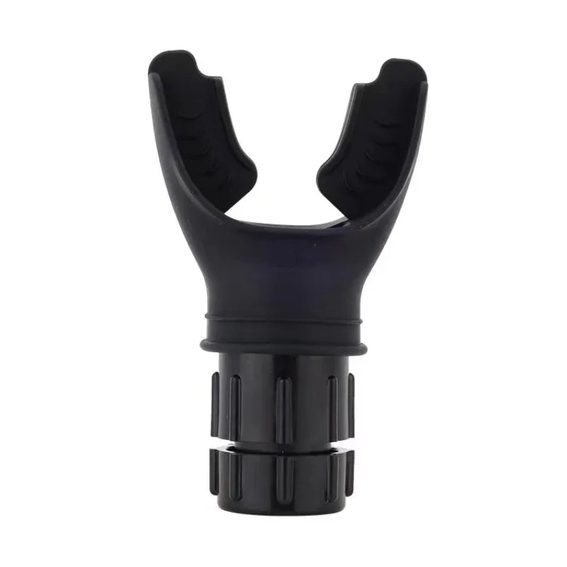 Black portable lung exercise device mouthpiece with ergonomic design for easy breathing