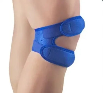 Blue adjustable knee strap for support and pain relief knee protection fitness equipment