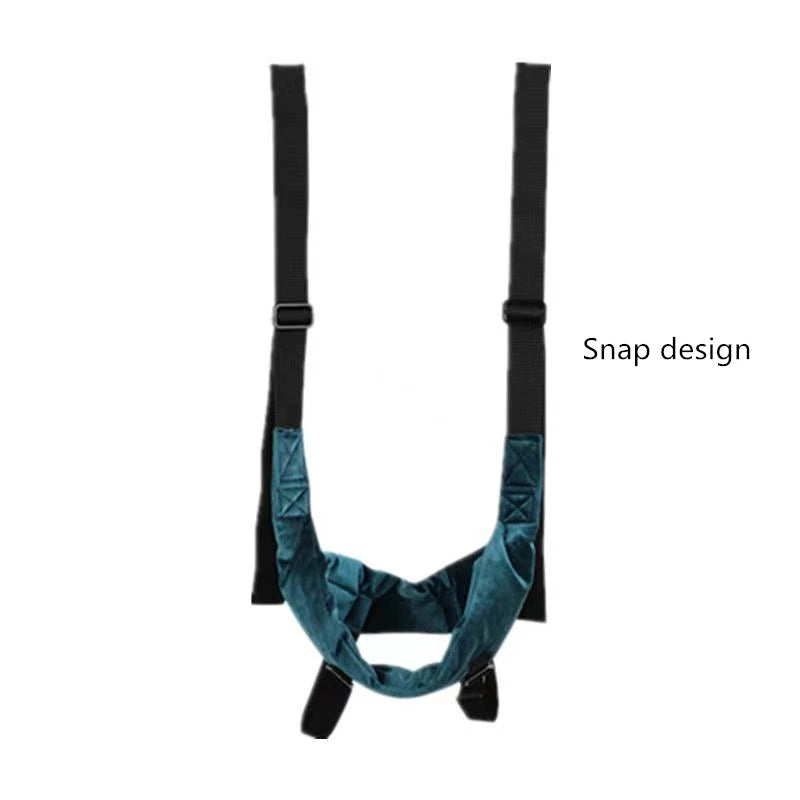Zorelie.co cervical neck traction device with adjustable black straps and snap design for support