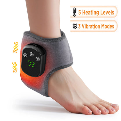 Zorelie electric foot and hand massager wrapped around ankle with heating and vibration modes