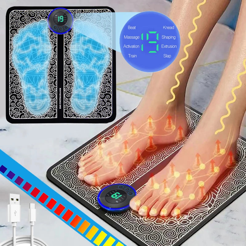 Zorelie.co electric foot massager pad with digital display and heat therapy for soothing foot relief