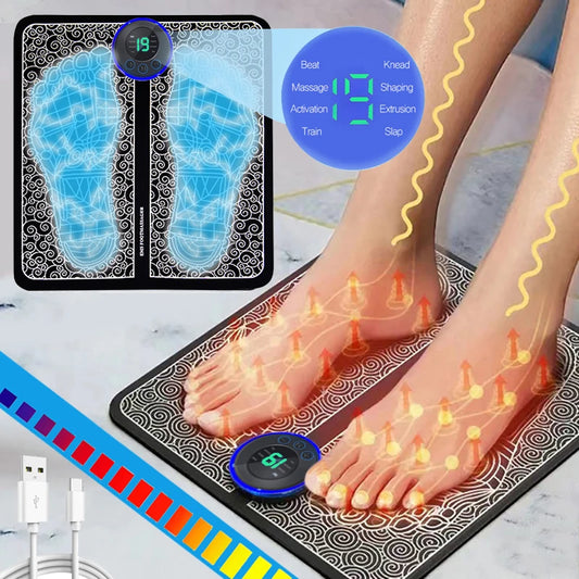 Zorelie.co electric foot massager pad with digital display and heat therapy for soothing foot relief