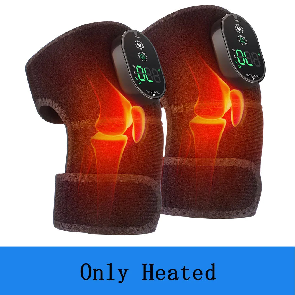 Zorelie.co electric knee massager for pain relief with heating function showing digital controls