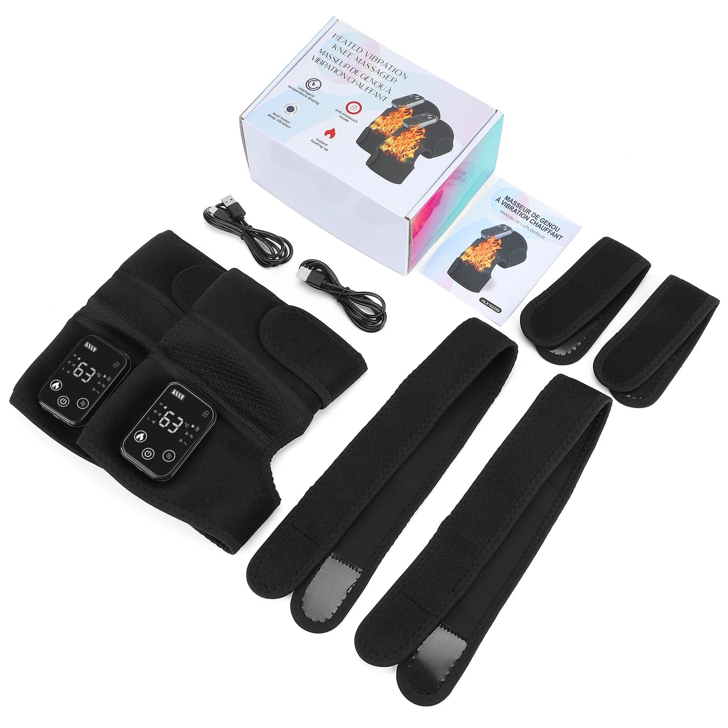 Zorelie.co electric knee massager for pain relief with adjustable straps and digital controls