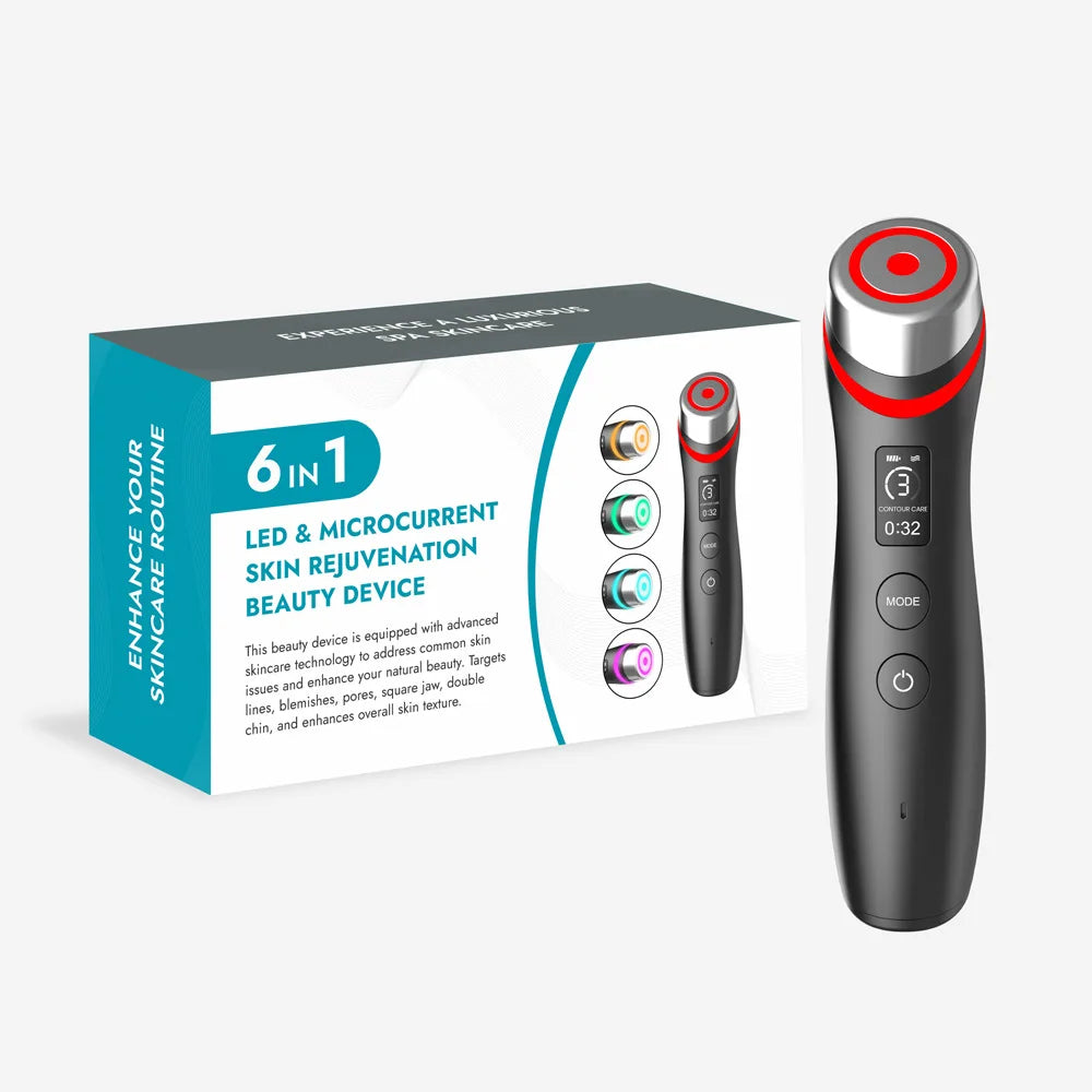 Zorelie face and neck lifting wand with LED microcurrent technology for skin rejuvenation