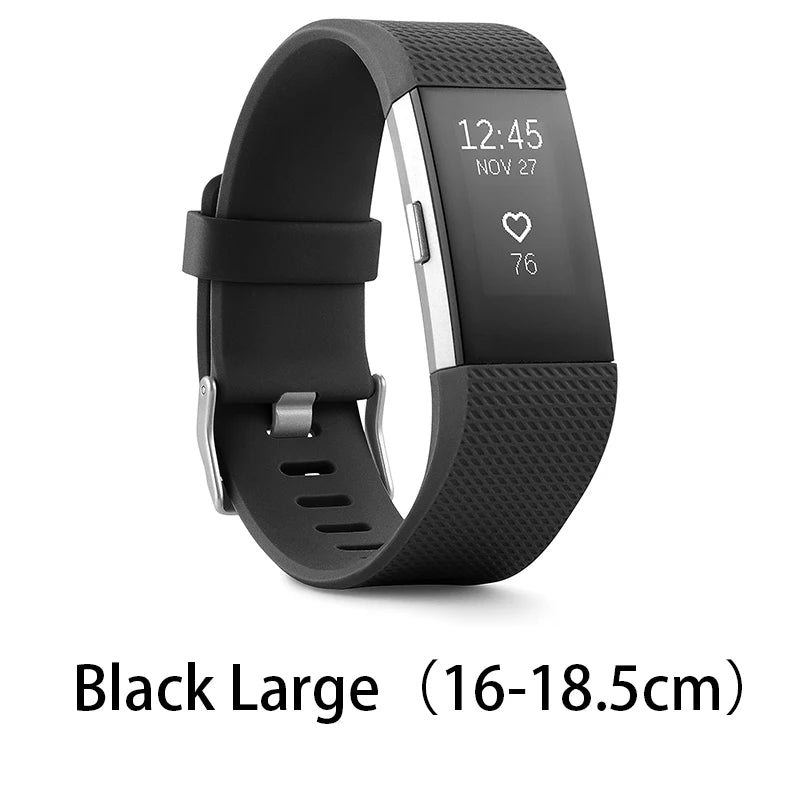 Black large smart fitness wristband with sleep monitor and heart rate display by Zorelie.co