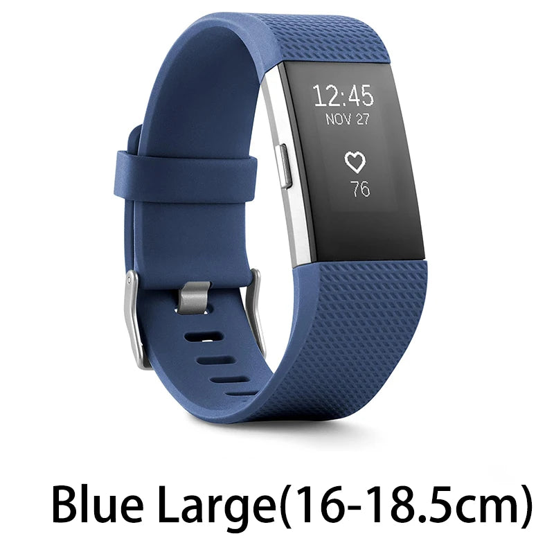 Blue smart fitness wristband with sleep monitor by Zorelie.co in large size with textured band