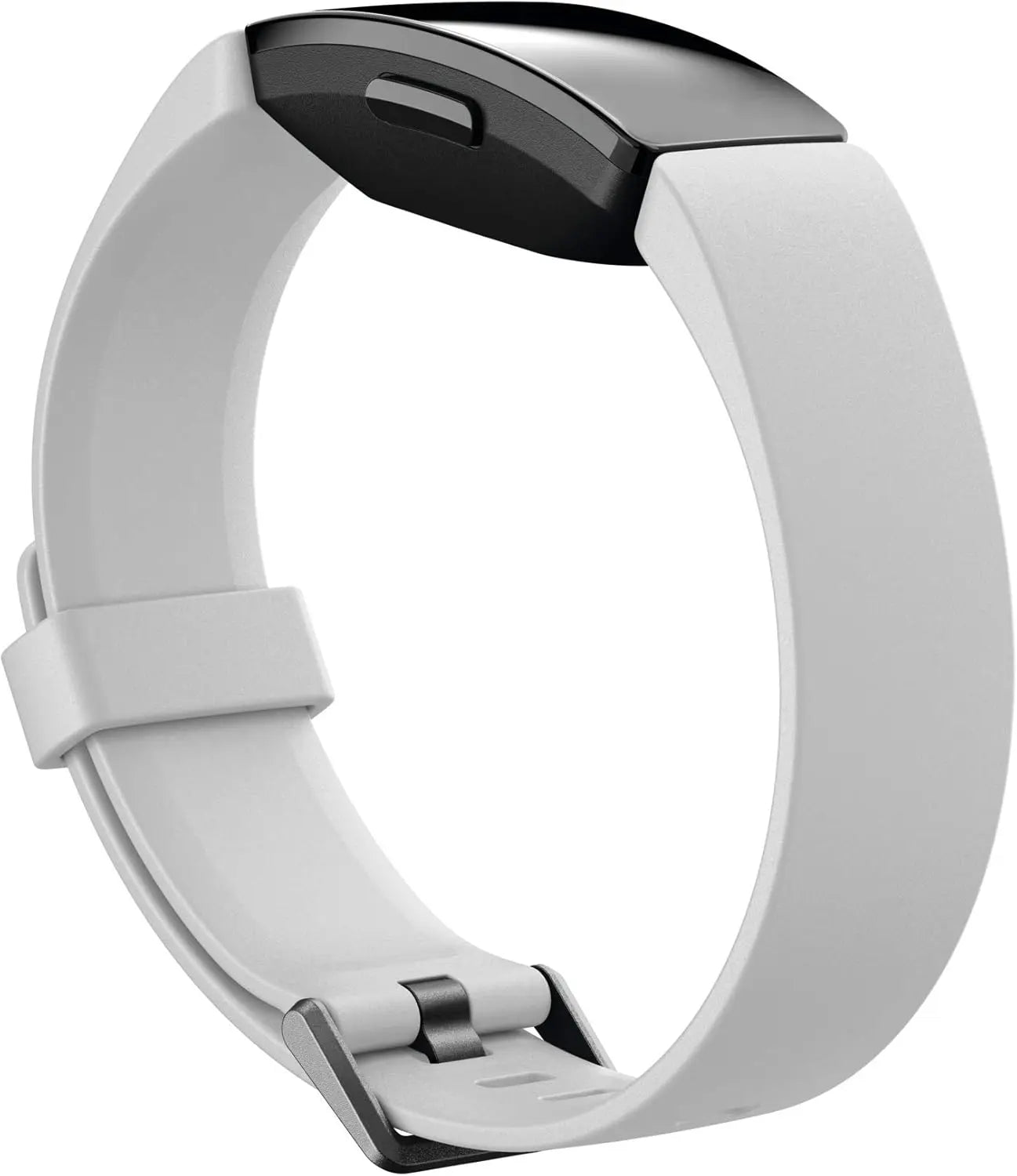 Zorelie.co waterproof heart rate smart band with sleek black screen and white adjustable strap