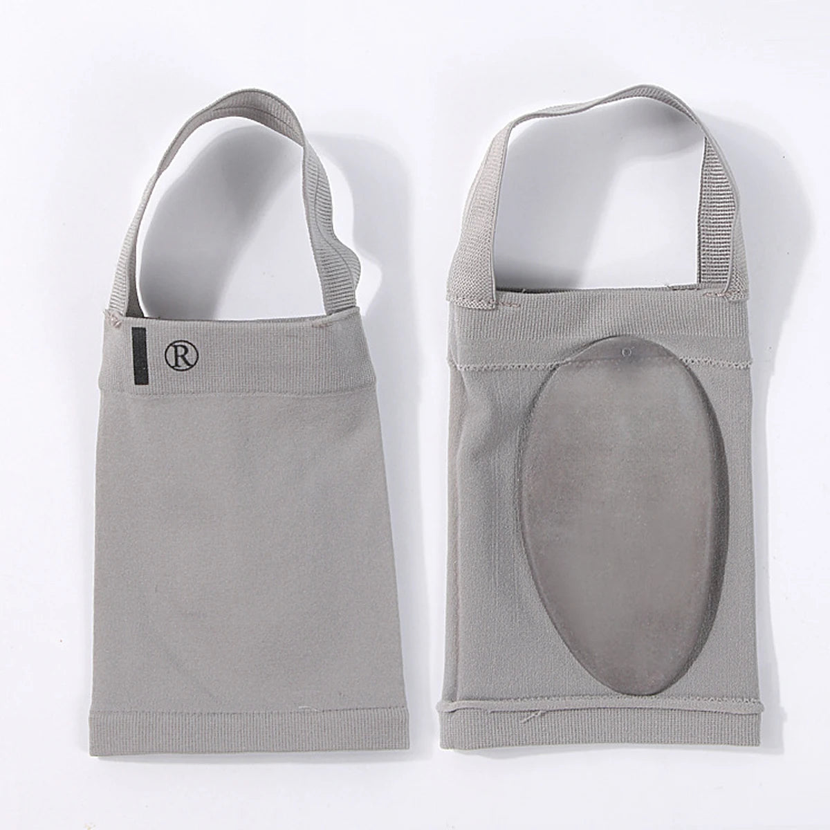 Gray arch support socks for plantar fasciitis with cushioned heel and adjustable strap