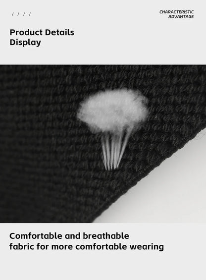 Close-up of breathable black fabric used in adjustable posture corrector belt for comfortable wear