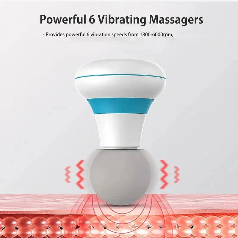Handheld mini muscle massage gun with powerful 6 vibrating massagers and adjustable vibration speeds