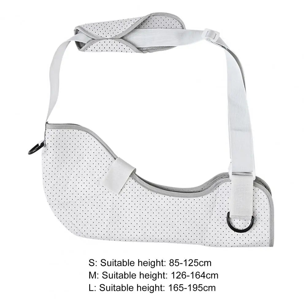 Kids arm sling adjustable in white with small black dots and strap for arm support by Zorelie.co