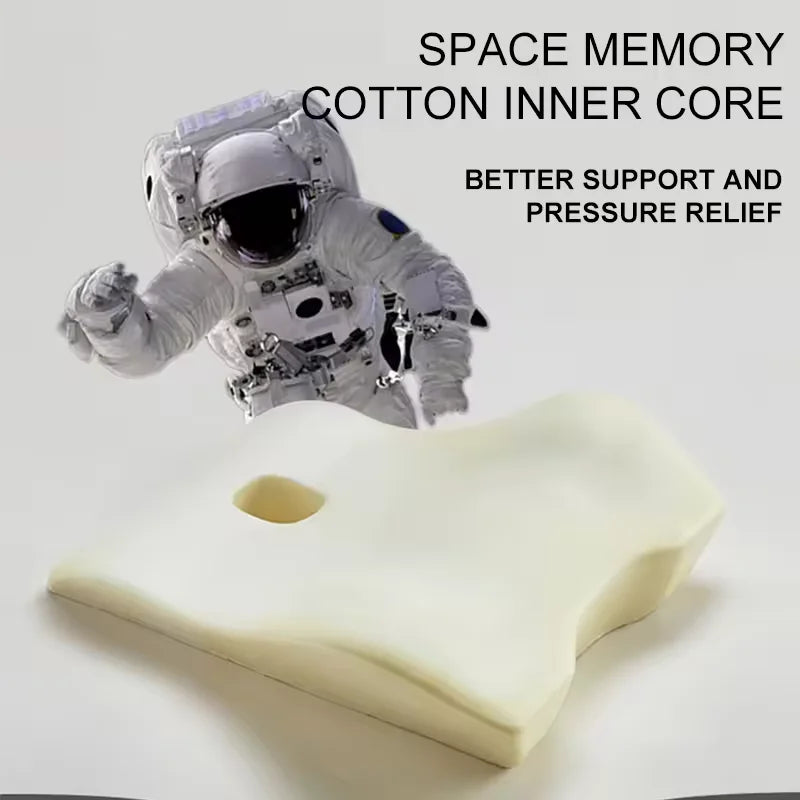 Memory foam lumbar support cushion with space memory cotton inner core for better support and pressure relief