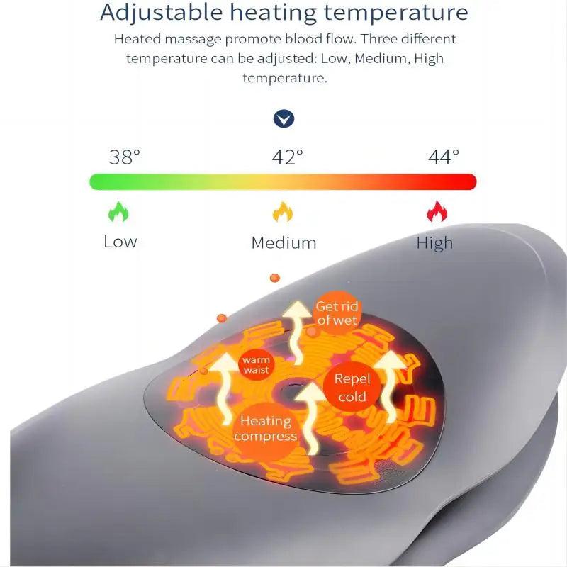 Zorelie.co lumbar support device for back pain relief with adjustable heating and massage settings