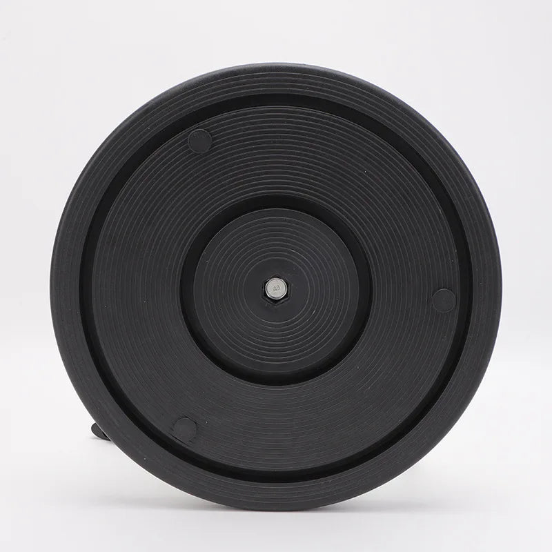 Black magnetic waist twisting disc with circular ridges for fitness exercise