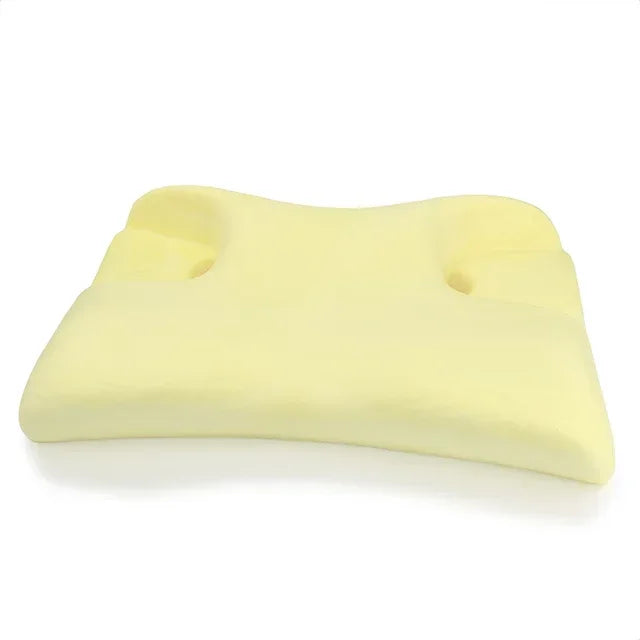 Yellow memory foam sleep apnea pillow with ergonomic design for comfortable support