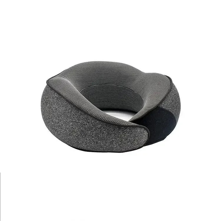 Zorelie.co gray memory foam travel neck pillow with ergonomic design for comfortable support