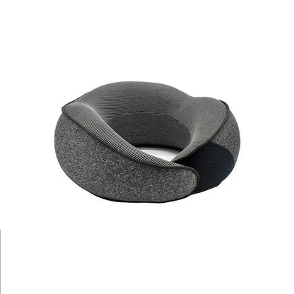 Zorelie.co gray memory foam travel neck pillow with ergonomic design for comfortable support