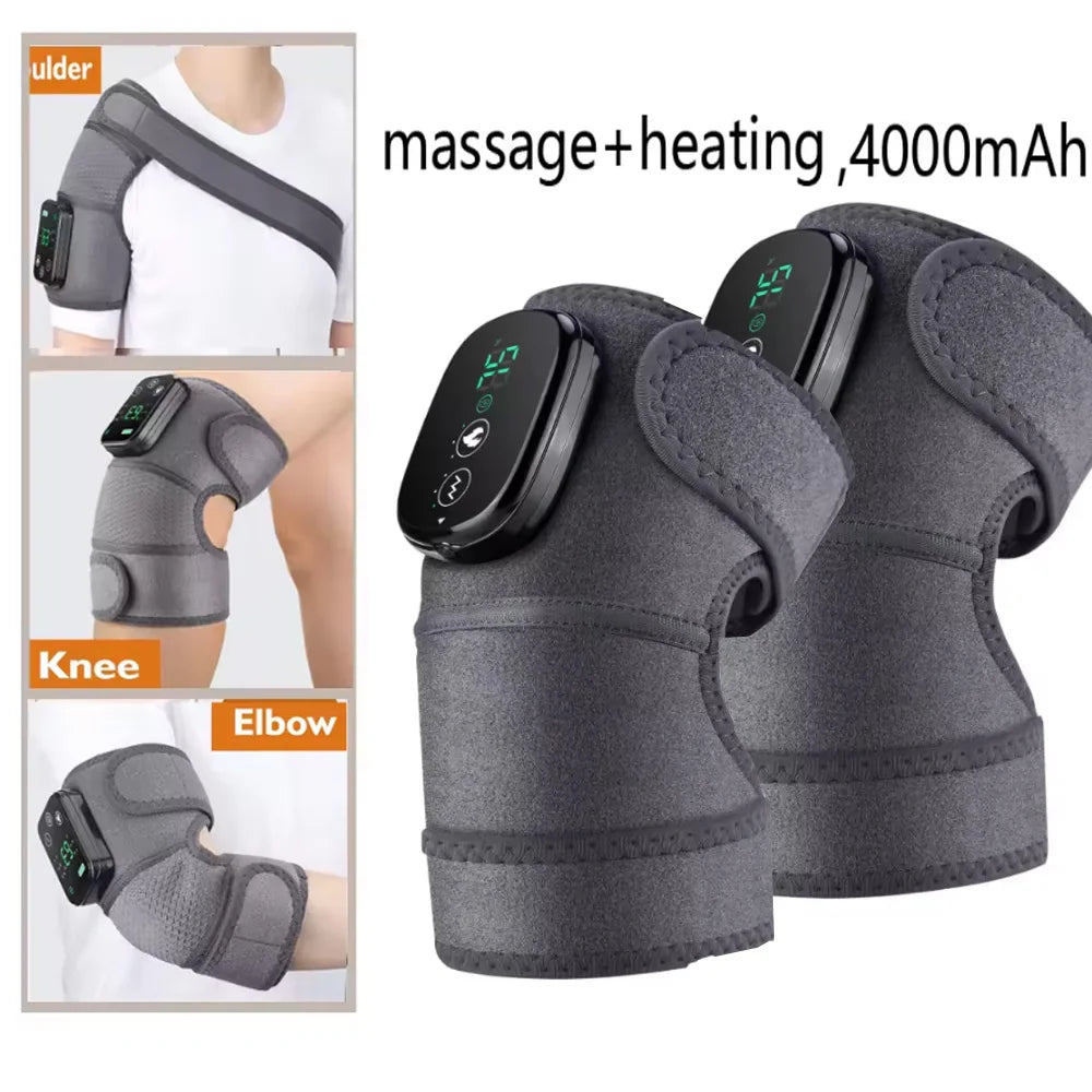 Zorelie.co heated knee massager for pain relief with adjustable straps and digital display