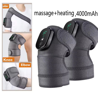 Zorelie.co heated knee massager for pain relief with adjustable straps and digital display