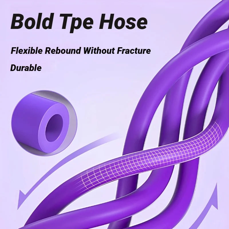 Purple multi-function resistance band for exercise made of flexible and durable bold TPE hose