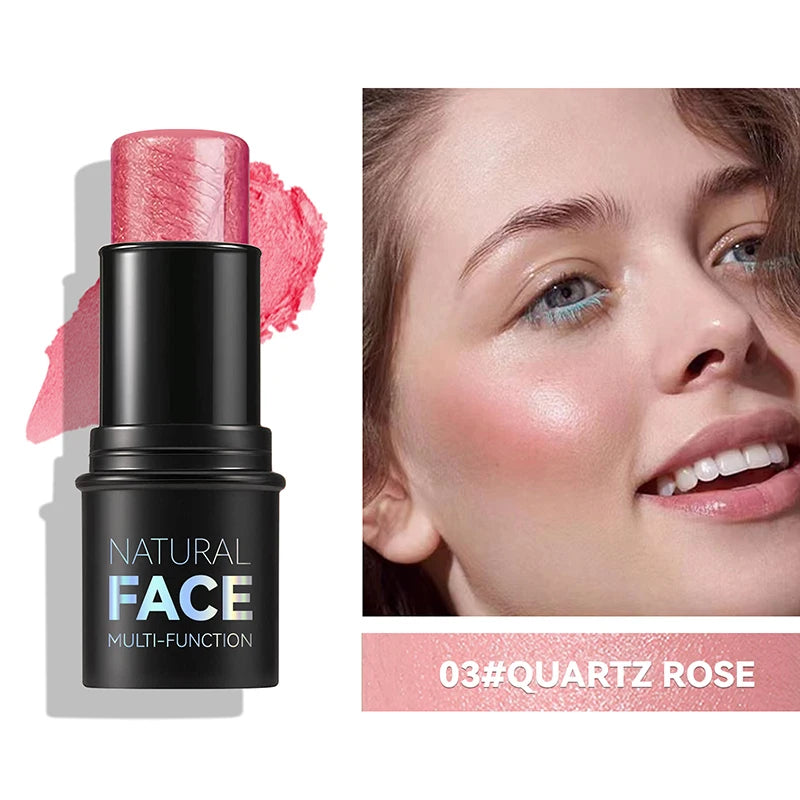 Zorelie.co cream blush stick for face and lips in shade 03 Quartz Rose with natural pink shimmer