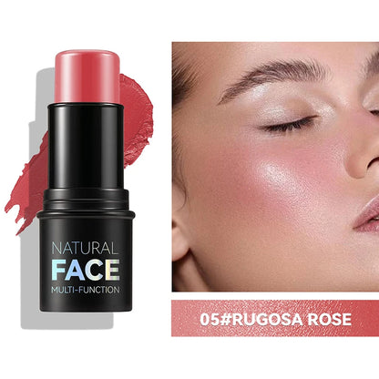 Zorelie.co cream blush stick for face and lips in shade 05 Rugosa Rose with natural rosy finish on cheek