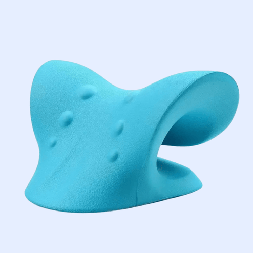 Zorelie blue neck pain relief device with ergonomic design for effective neck support