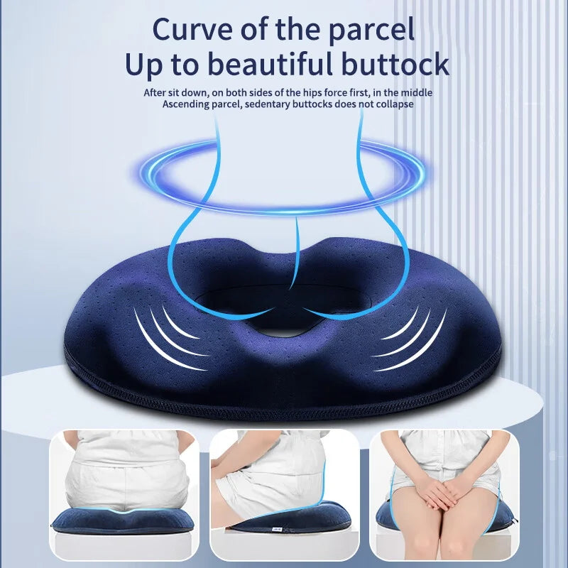 Zorelie.co orthopedic donut pillow for tailbone pain designed to support and lift the buttocks comfortably