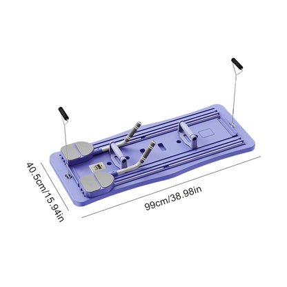 Zorelie.co foldable Pilates reformer board in purple with adjustable handles and compact design
