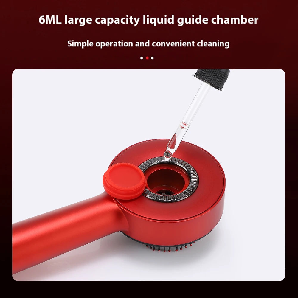 Red scalp massager for hair growth with 6ML large capacity liquid guide chamber and easy cleaning