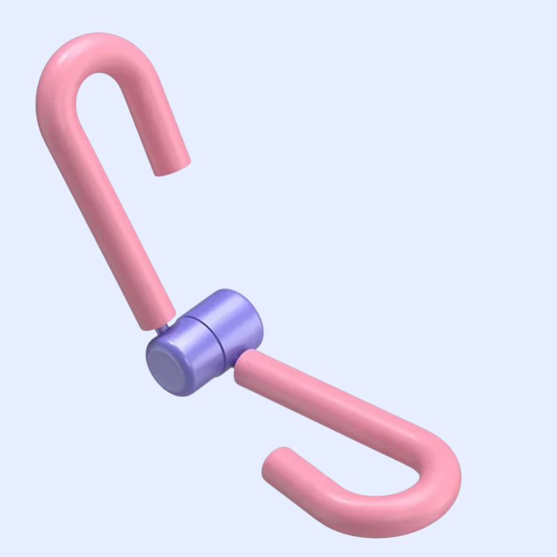 Pink and purple thigh master leg exerciser for thigh toning and strength training