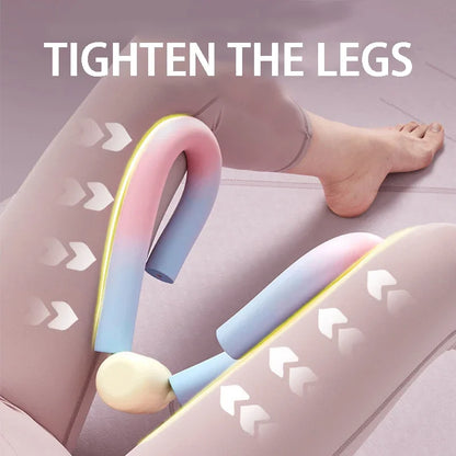 Thigh master leg exerciser in pastel colors used between legs to tighten and tone thigh muscles