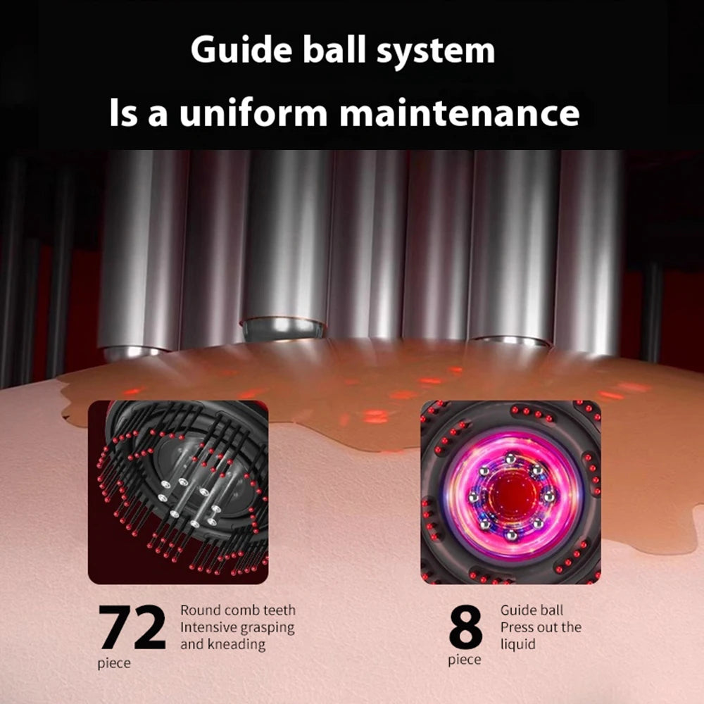 Zorelie.co scalp massager for hair growth with 72 round comb teeth and 8 guide balls for uniform maintenance