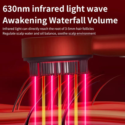 Zorelie.co scalp massager for hair growth with 630nm infrared light wave to stimulate hair follicles