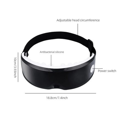 Zorelie.co smart heated eye massager with adjustable head circumference and antibacterial silicone